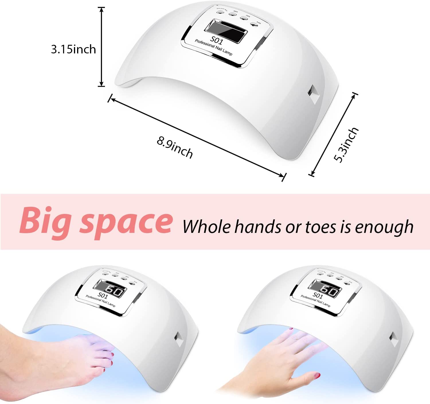 CICK UV LED Nail Lamp 72W UV Light for Nails with 4 Timers, Faster Nail dryers with Auto Senor, Nail Light for Professional Manicure Salon - Image 6